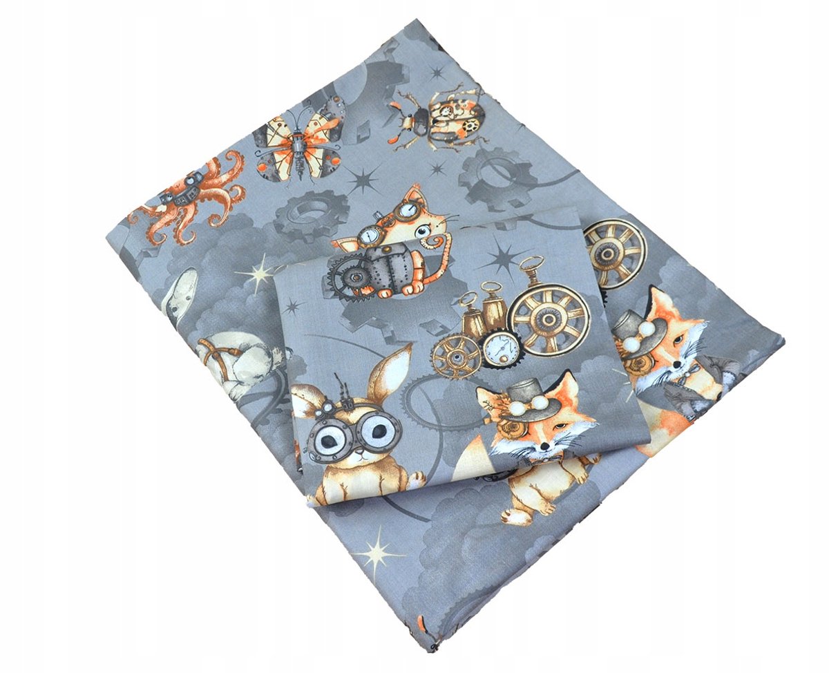 Kinderbeddenset Katoen 100x160cm + 50x60cm - mechanische dieren