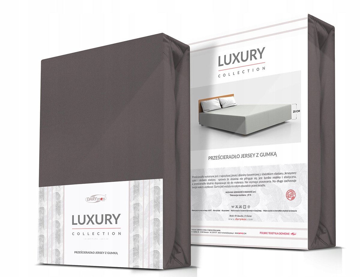 Hoeslaken Jersey 220x200cm met Elastiek - Antraciet - Matras 25cm
