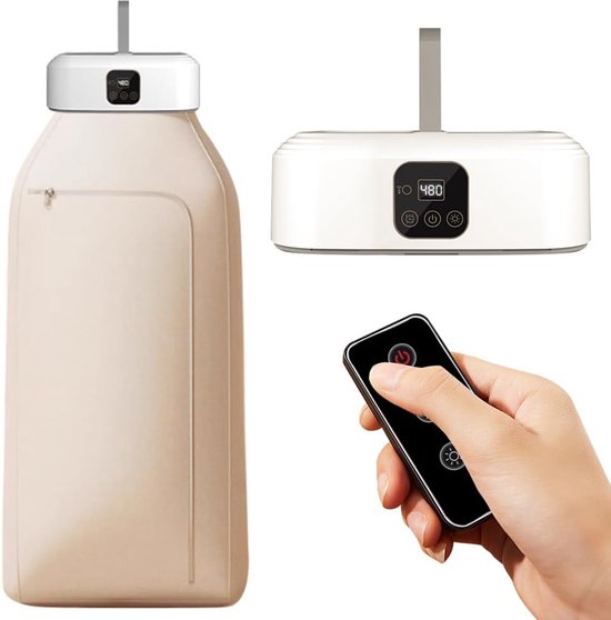 Sèche-linge portable - Sèche-linge électrique 600 W - Sèche-linge à pompe à chaleur - Sèche-linge pliable - Télécommande avec minuterie - Deux vitesses - Convient pour la maison, les camping-cars, les appartements et les hôtels - Wit