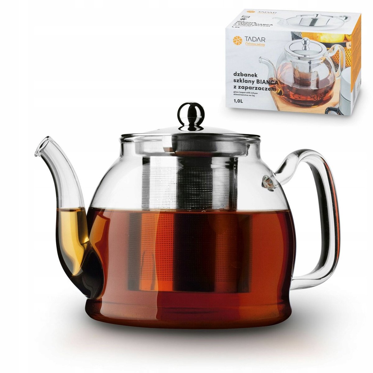 Glazen Theepot met Infuser Tadar Bianca 1L - Stijlvol en Functioneel