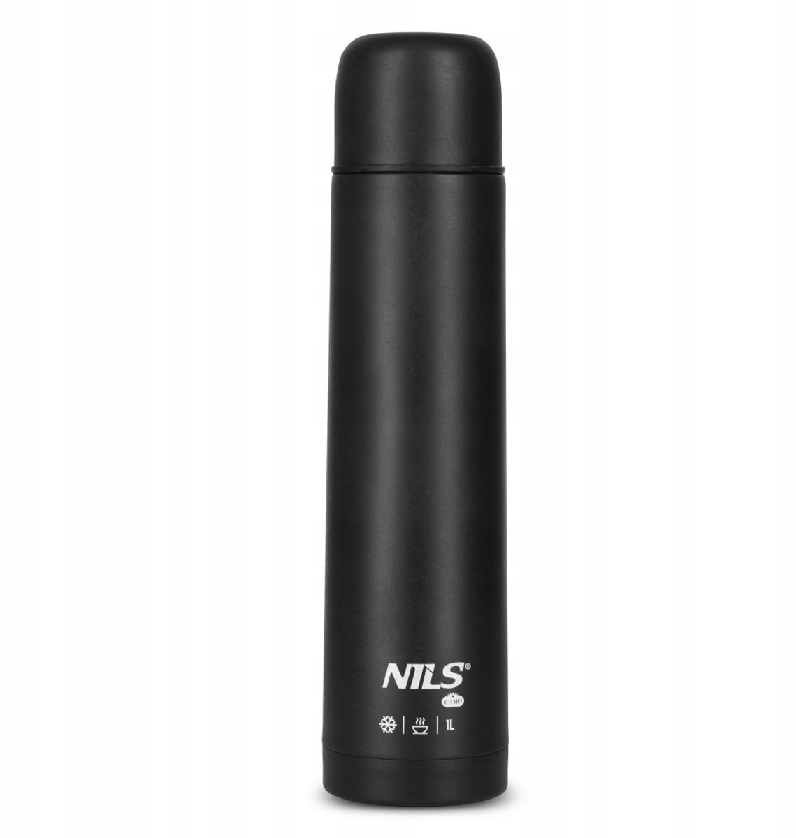 Nils Camp NC3804 Thermos 1L Zwart RVS Lekvrij Outdoor Reizen