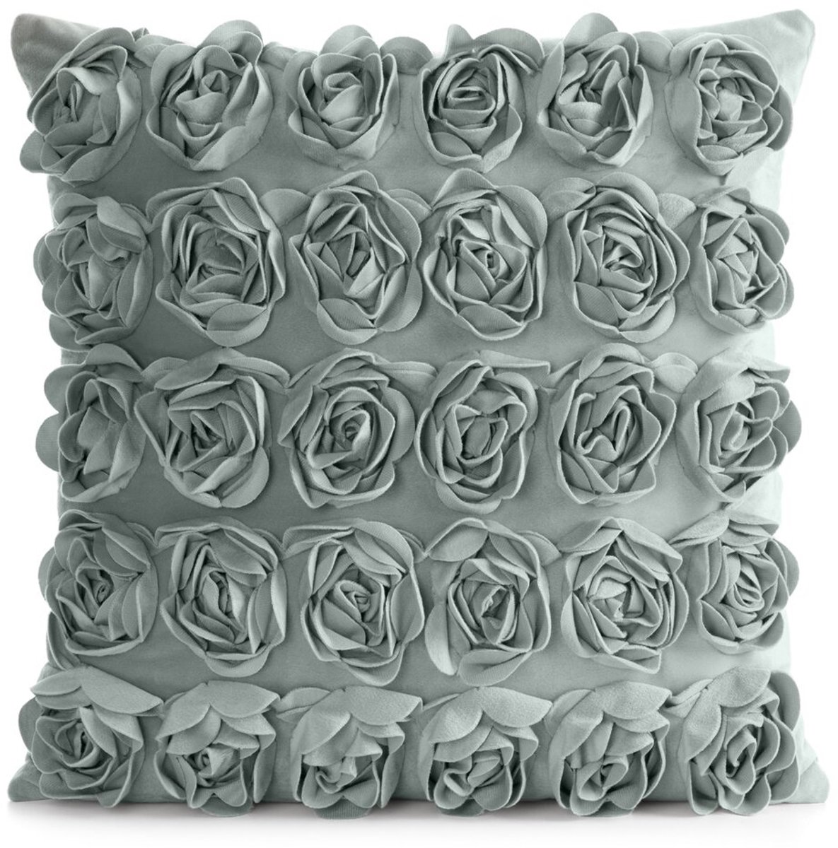 Decoratieve Kussenhoes 45x45 Mintgroen met 3D Roze Applicatie