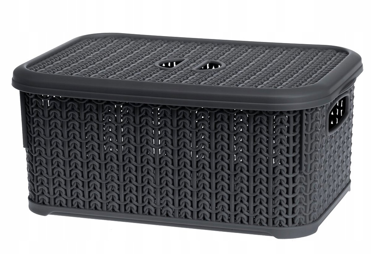 Willow mand met deksel, grijs, 6L - Stijlvolle opbergoplossing