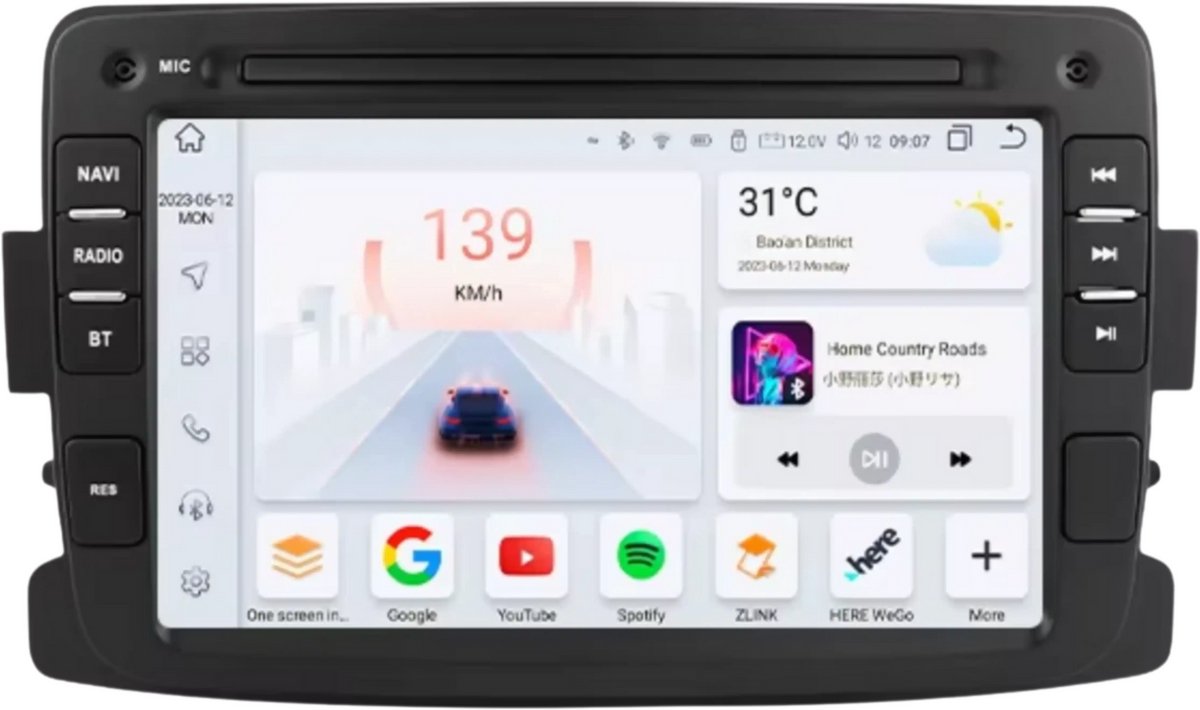 Autoradio met bluetooth - Carplay - Voor Renault / Dacia (Duster / Sandero / Captur / Logan 2 / Dokker / Symbol / Xray) - Geschikt voor Apple en Android - Stereo - Navigatie - Navigatiesysteem auto