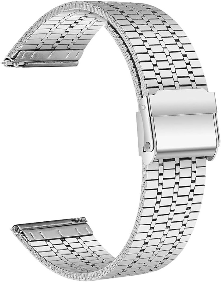 Roestvrijstalen horlogebandje, mesh metalen horlogebandjes voor heren en dames, snelspanner-armband voor smartwatch en traditioneel horloge, horlogeband, 20 mm