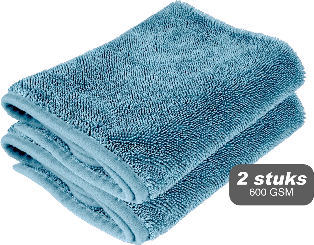 Liviahome 2 stuks-Hoge kwaliteit- Droogdoek-herbruikbare microvezel schoonmaakdoeken - Absorbeert tot 800 ml water- Sneldrogende doeken streeploos en kalkvrij - Multifunctionele microvezeldoek voor het schoonmaken van badkamer, auto en spiegels-60×40