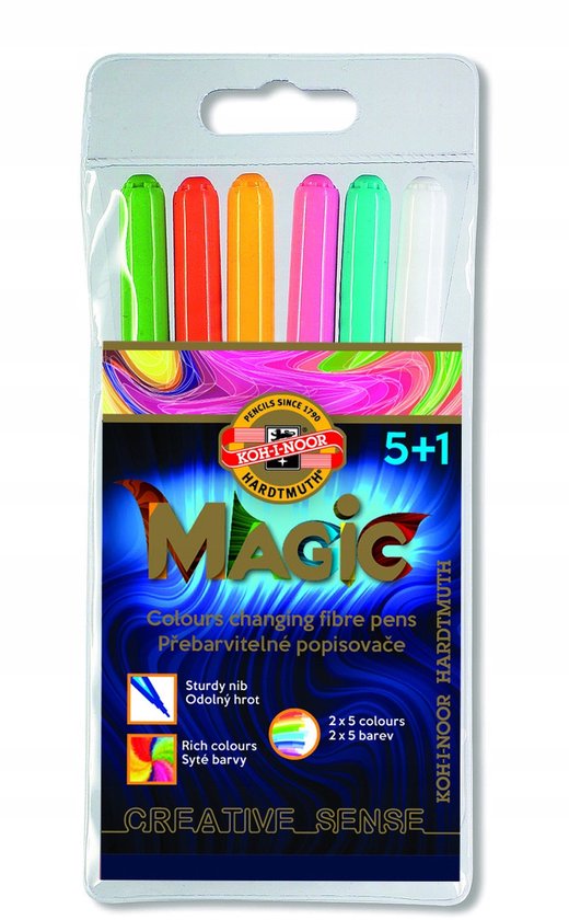 Koh-I-Noor Magic Markers 6 Stuks: Kleuren Veranderen met Extra Stift | bol