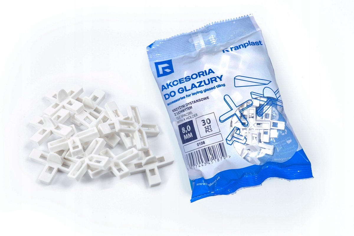 8mm Tegeldistributiekruisjes met Handvat - 30 Stuks