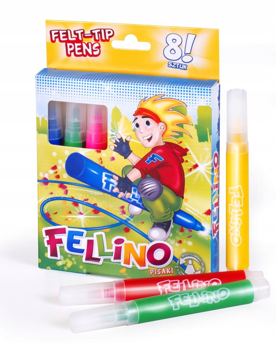 KAMET FELLINO Stiften Set - 8 Levendige Kleuren, Wasbaar