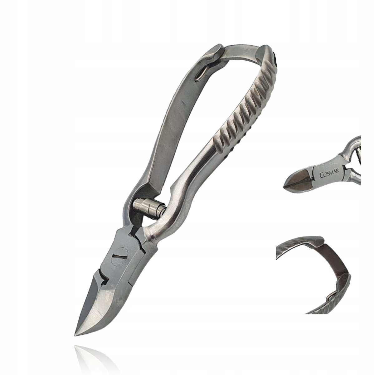 Nagelriemknipper 14 cm, gekarteld, spiraalveer, roestvrij staal