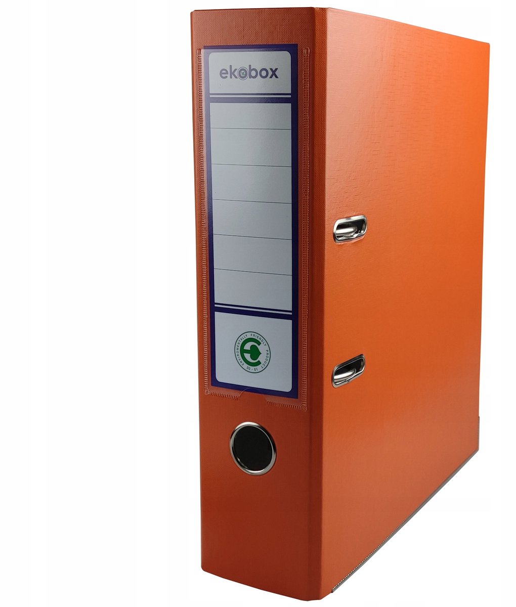 Ekobox Ringbandordner A4 PP 80mm Oranje - Documenten Organiseren