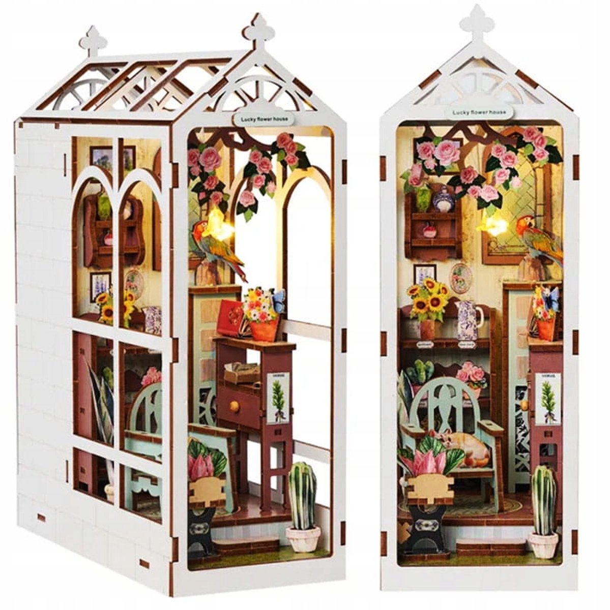 Miniatuur Boek Nook - Bloemen Serre Tuin DIY Houten Bouwpakket