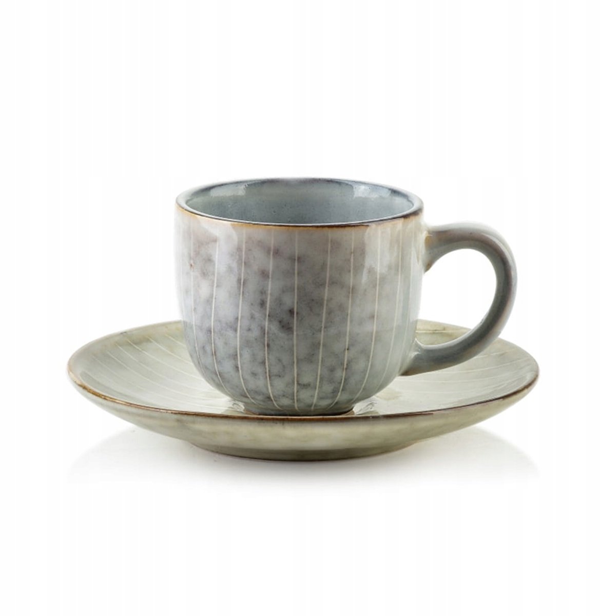 Nature Scandic theekop met schotel 120 ml - Elegante Keramiek
