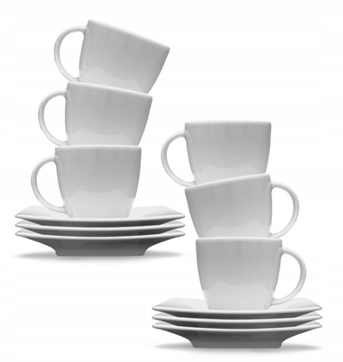 Lubiana Victoria Porseleinen Kopjes met Schotels (6 stuks, 200 ml)