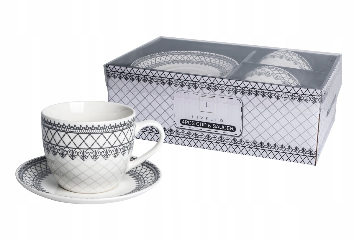 Porseleinen Kopjes met Schotels Set van 2 (250ml)