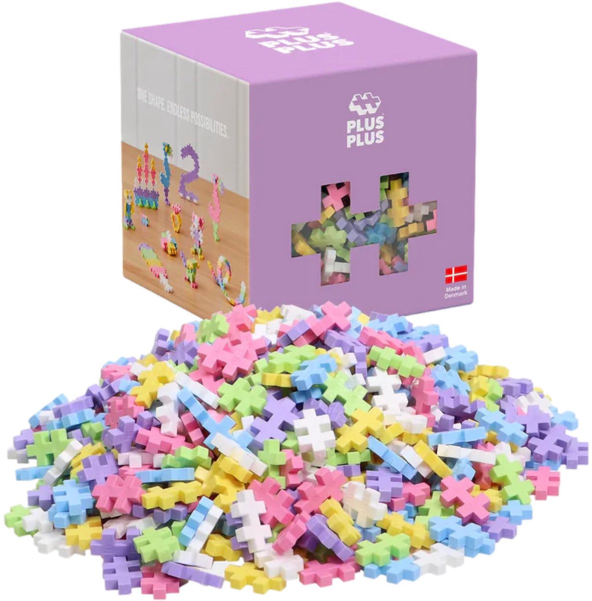 Plus-Plus Basic Pastel Paars 600 delige bouwset - 3312 - Bouwspeelgoed - Constructiespeelgoed - Set met bouwstenen - Vanaf 5 jaar — afbeelding 22