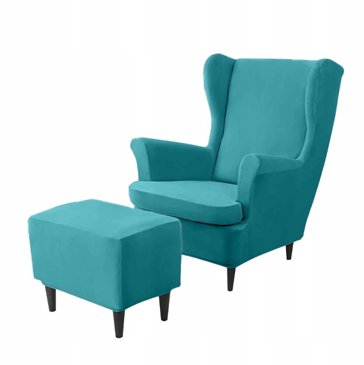 Turquoise Velours Hoezen voor Fauteuil & Poef - Zacht en Dik