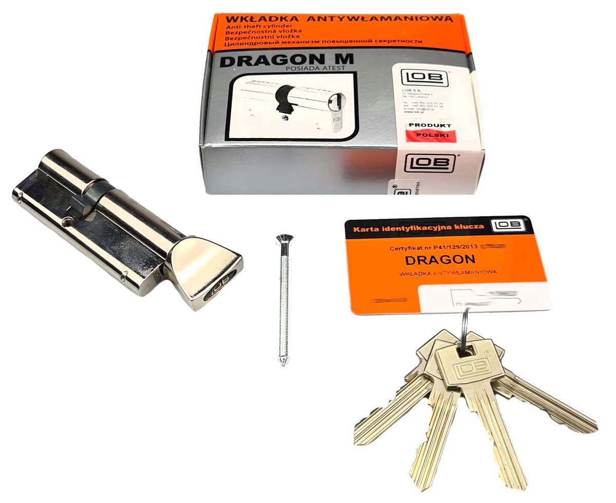 LOB DRAGON 40/35 Cilinder met knop, Veiligheidsklasse 6
