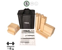 Kubb Go Spel Rubberhout - Lichtgewicht & Compact - Inclusief Draagtas & Handleiding - Familiespel voor Kinderen & Volwassenen - Zweeds zomerspel van Kubb.nl