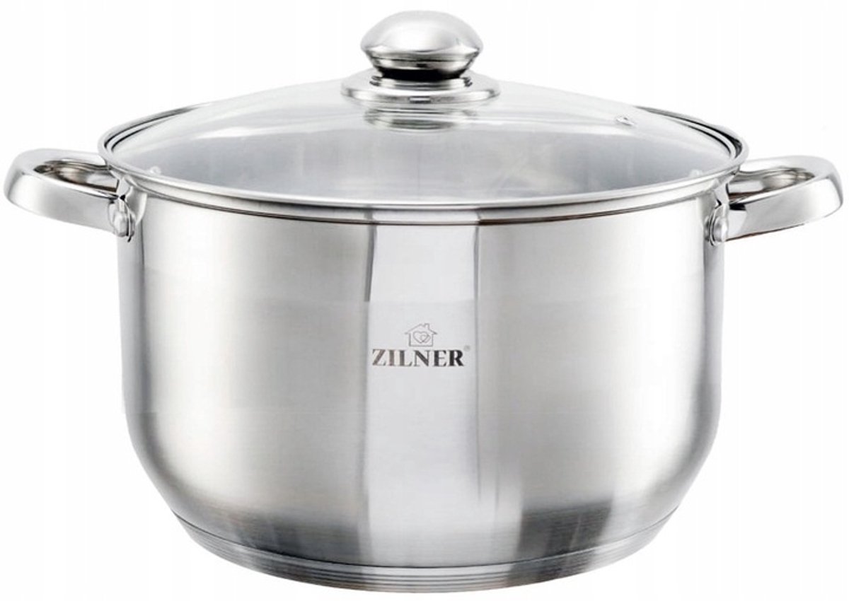 Zilner Grote Zilveren Kookpan 20L 36cm met Deksel - Geschikt voor Inductie