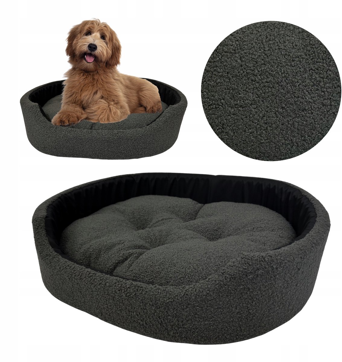 Luxe Boucle Hondenkussen Maat L (68x57cm) - Zacht & Waterdicht