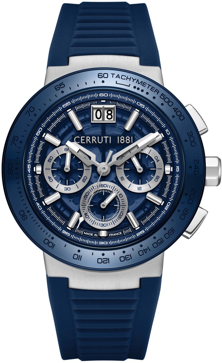 Cerruti 1881 CIWGO0085906 - Horloge - Siliconen - Donkerblauw - 42 mm