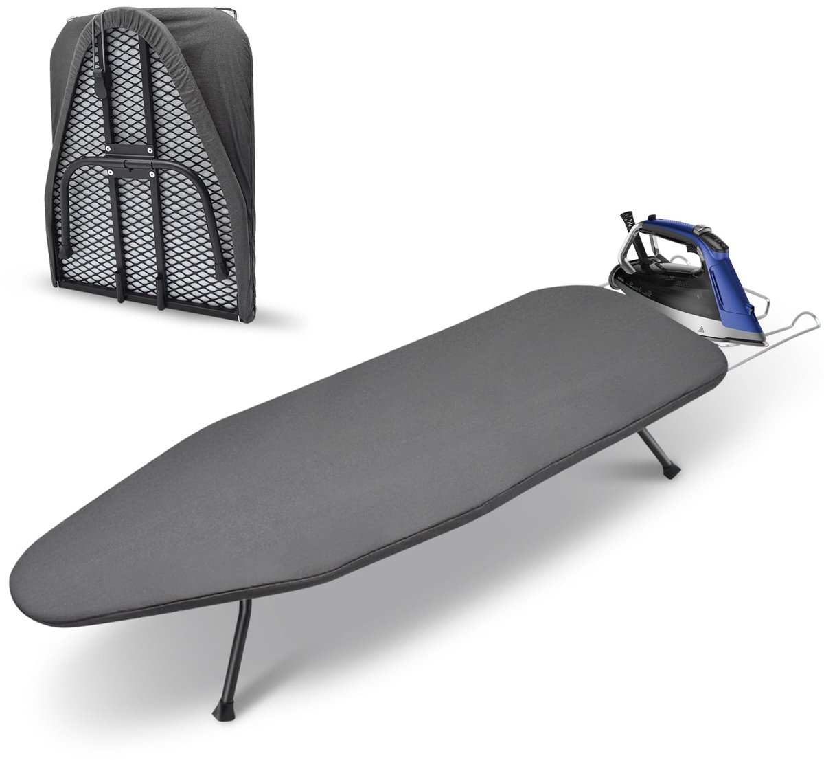Unyqoos® Ruimtebesparende inklapbare strijkplank met wandmontage en antislippoten