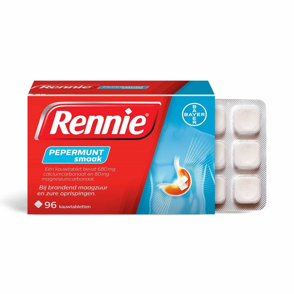 Rennie Pepermunt Kauwtabletten - 2 x 96 tabletten