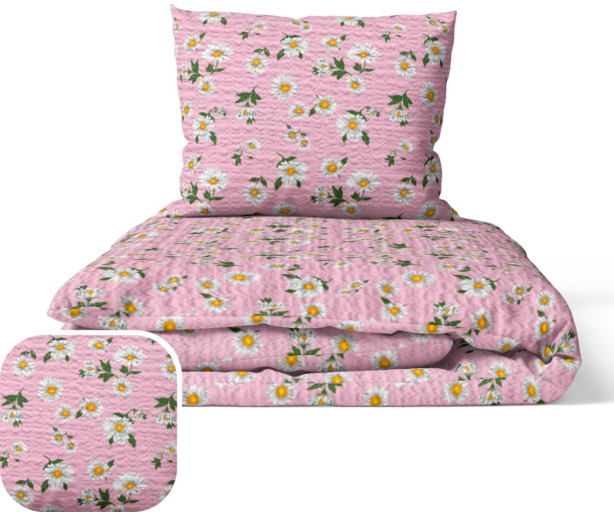 Koraslaapset 140x200 cm met Kussensloop 70x80 cm, Roze Kamille