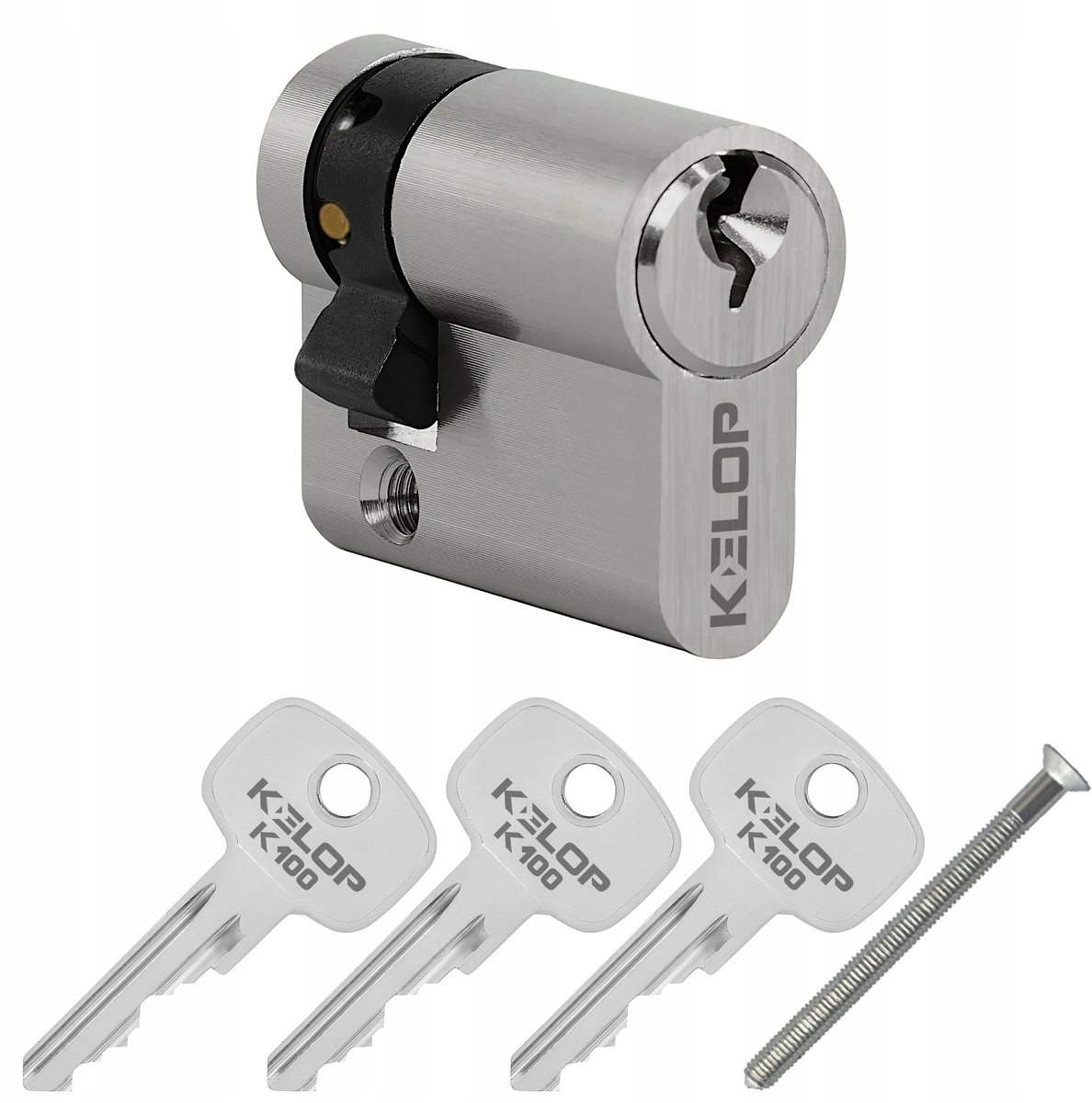 Kelop K100 Halfcilinder 40/10mm Nikkel, Verstelbare Nok, Enkelzijdig