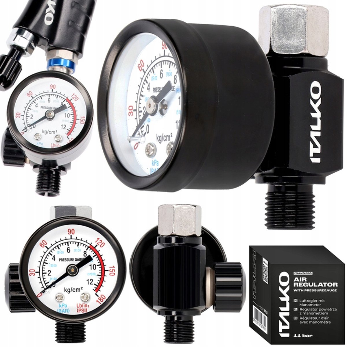 ITALKO Luchtdrukregelaar met Manometer 1/4" 0-12 BAR