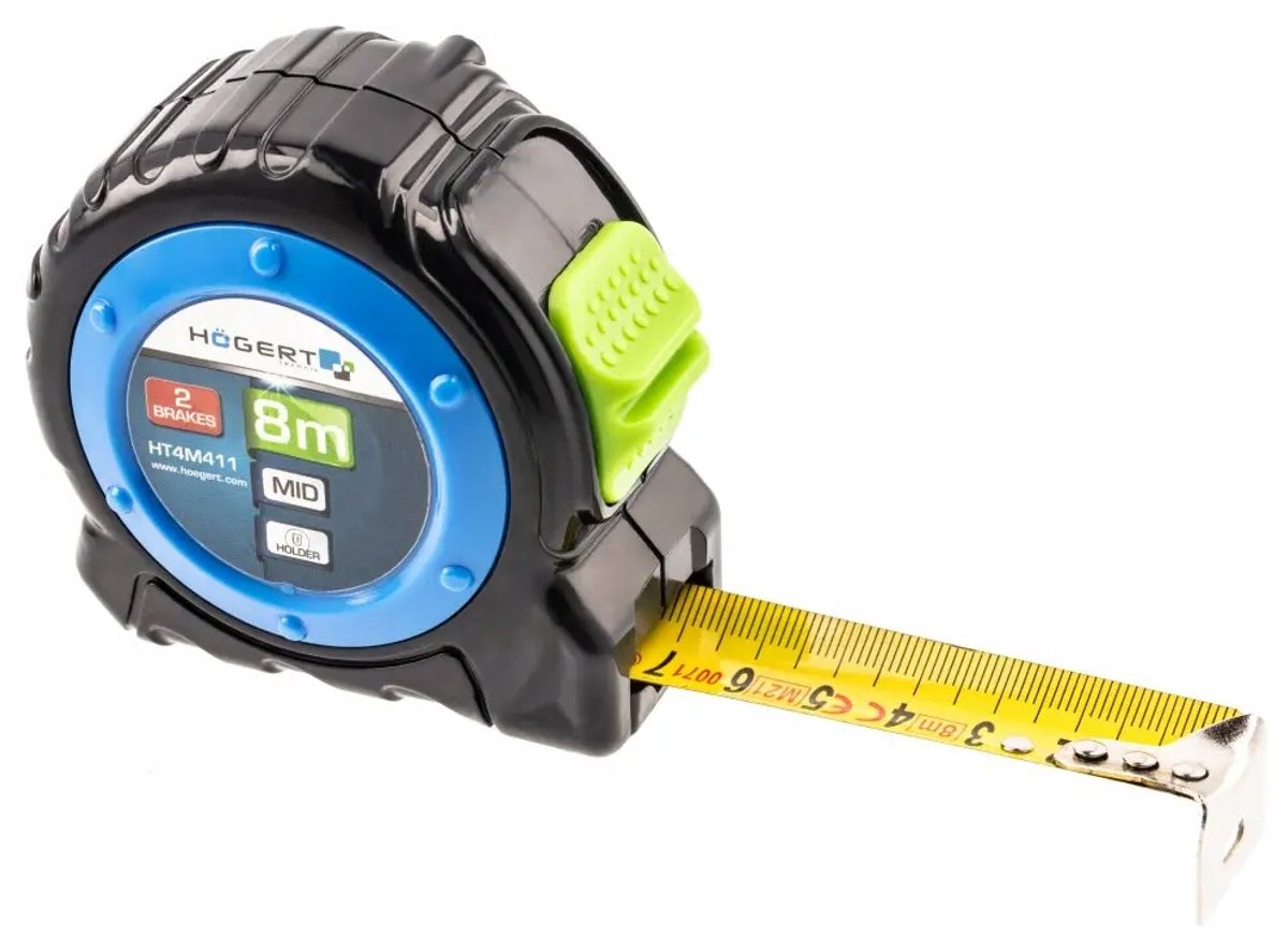 HOGERT Rolmaat 8m 25mm Staal - Precisie en Duurzaamheid
