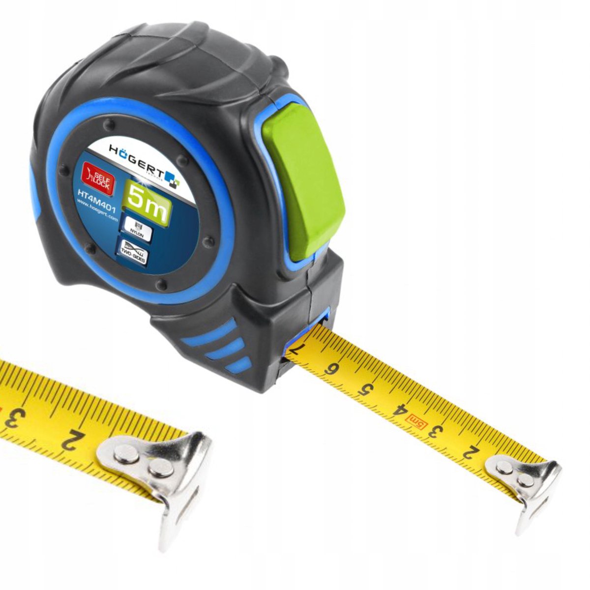 HOGERT Rolmaat 5m x 19mm met Magneet en Autostop