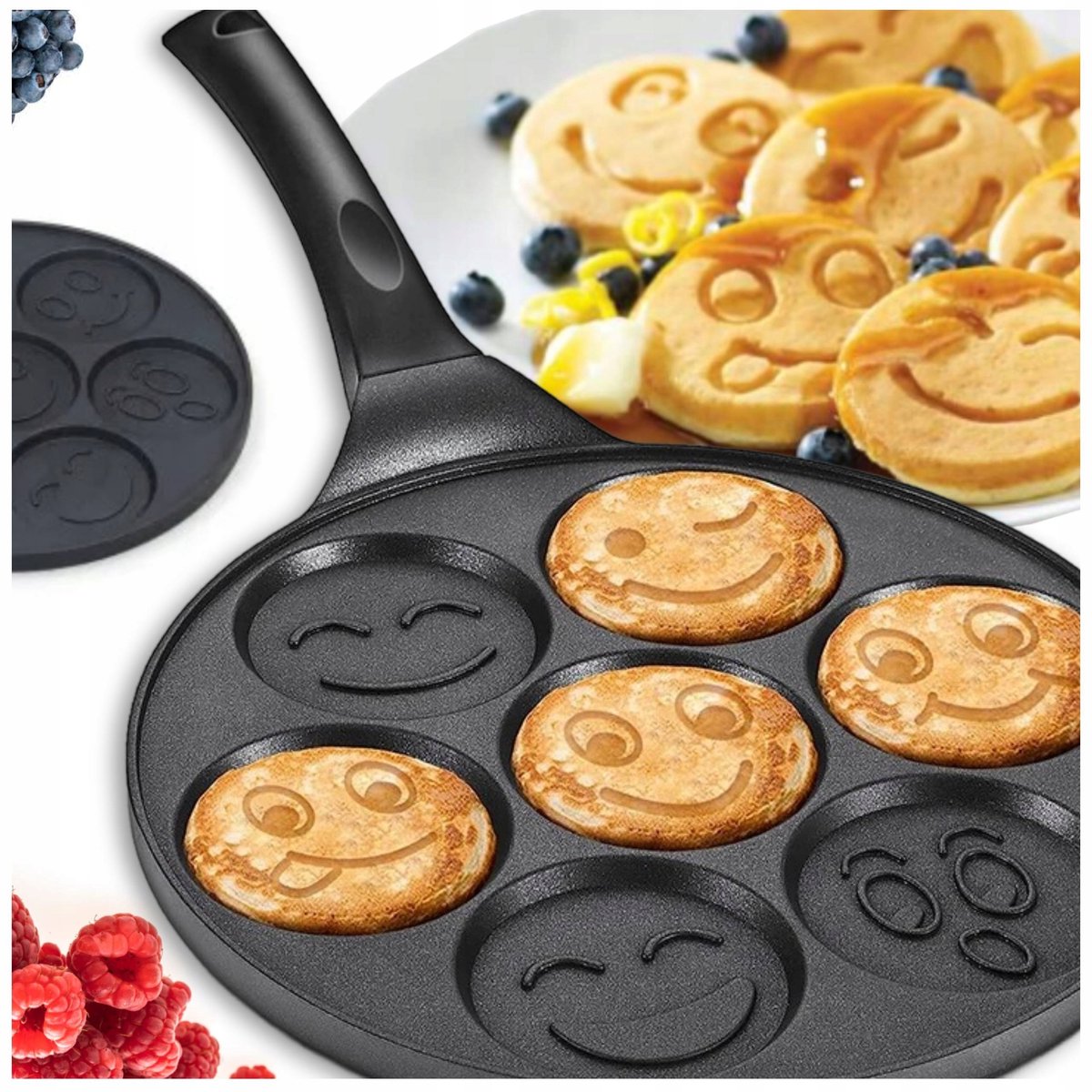 7-delige Pannenkoekenpan met Vrolijke Gezichtjes - Ø 26,5 cm