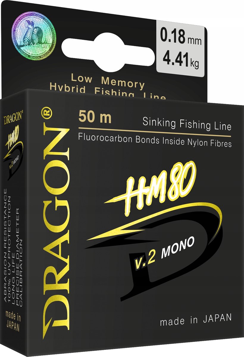 Dragon HM80 V.2 Mono Vislijn 50m 0,082mm - Japanse Kwaliteit