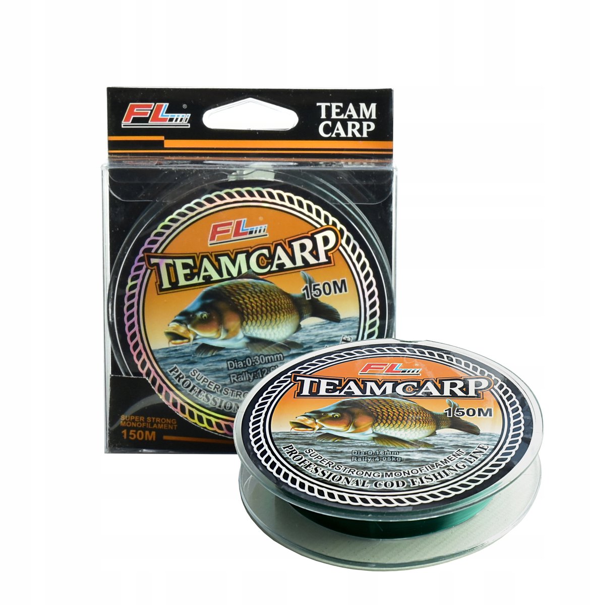 FL TEAM CARP Vislijn 0.30 mm 150m 12.6kg Donkergroen