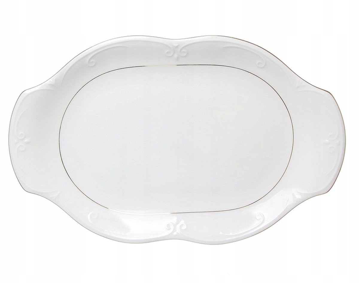 Ovale porseleinen sjaal 38cm Camelia - Goud Randje
