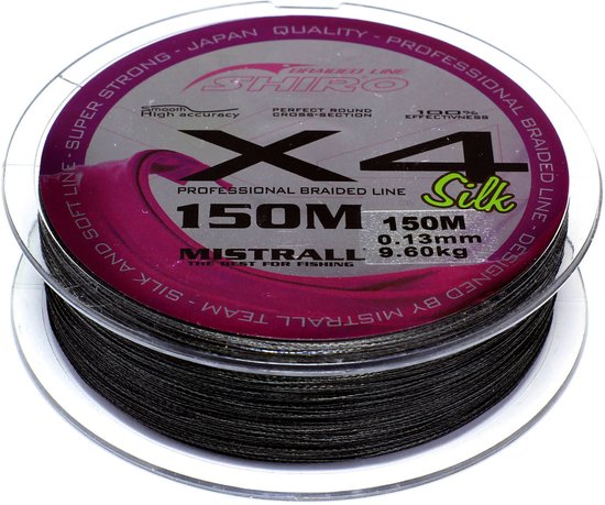 Mistrall Shiro X4 Vlechtlijn 150m Zwart 0.10mm van Mistrall — afbeelding 2