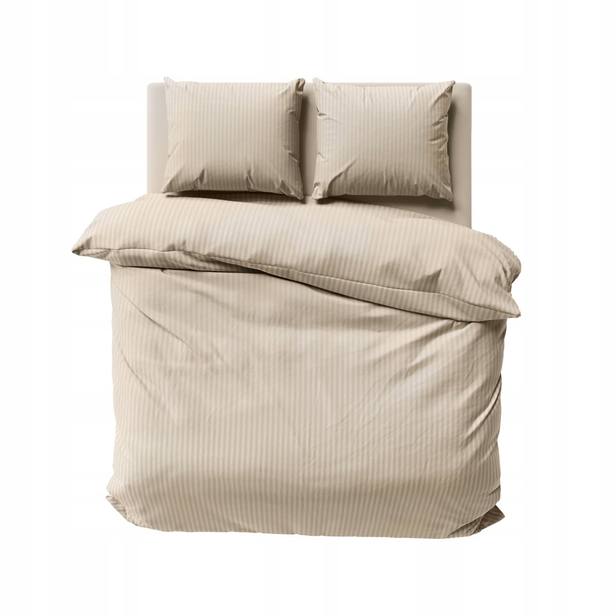 Luxe satijnen beddengoed 180x200cm zandkleurig, 100% katoen