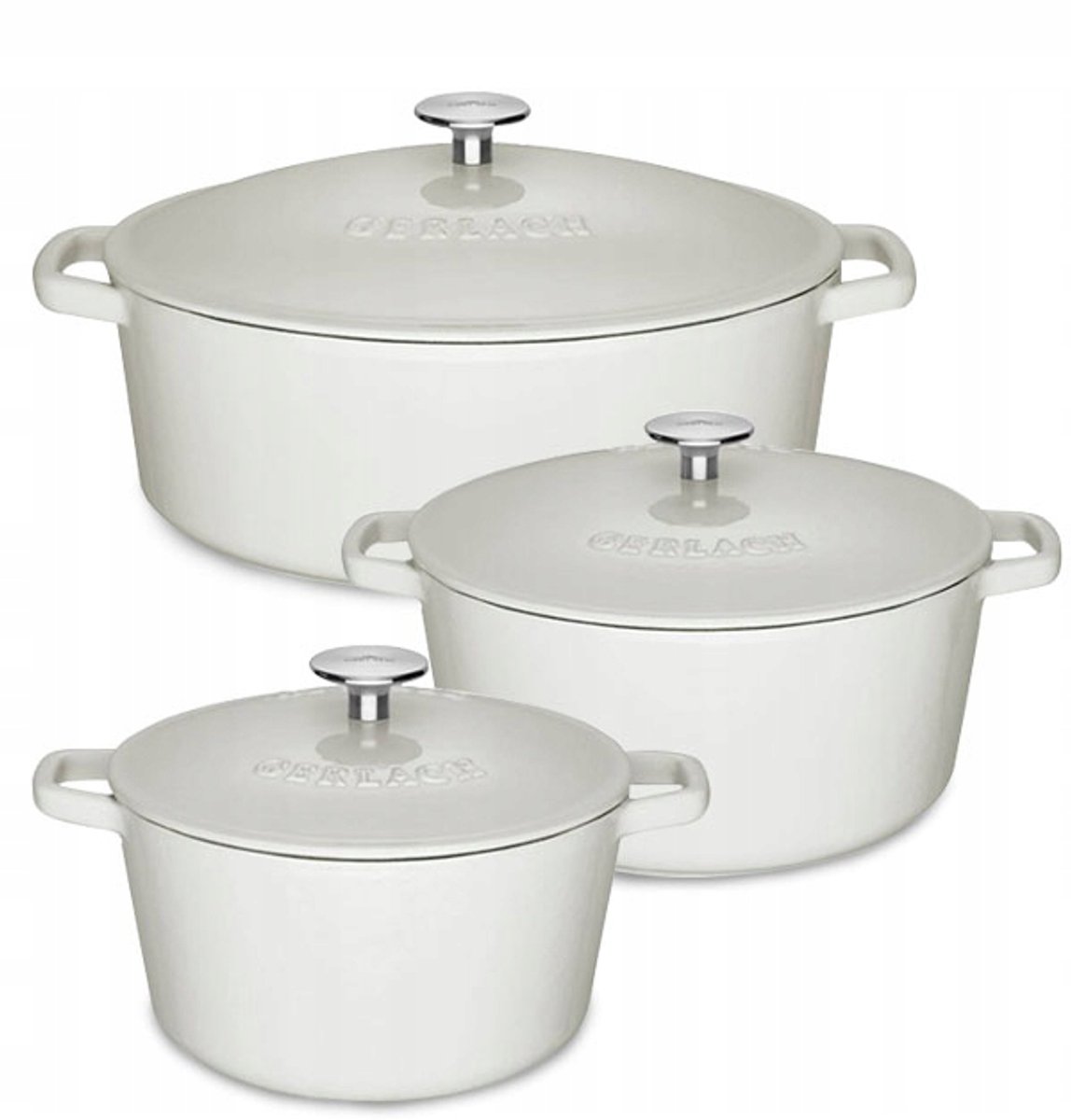 Gerlach Natur Iron Gietijzeren Pannenset 3L 5L 5.5L met Deksel