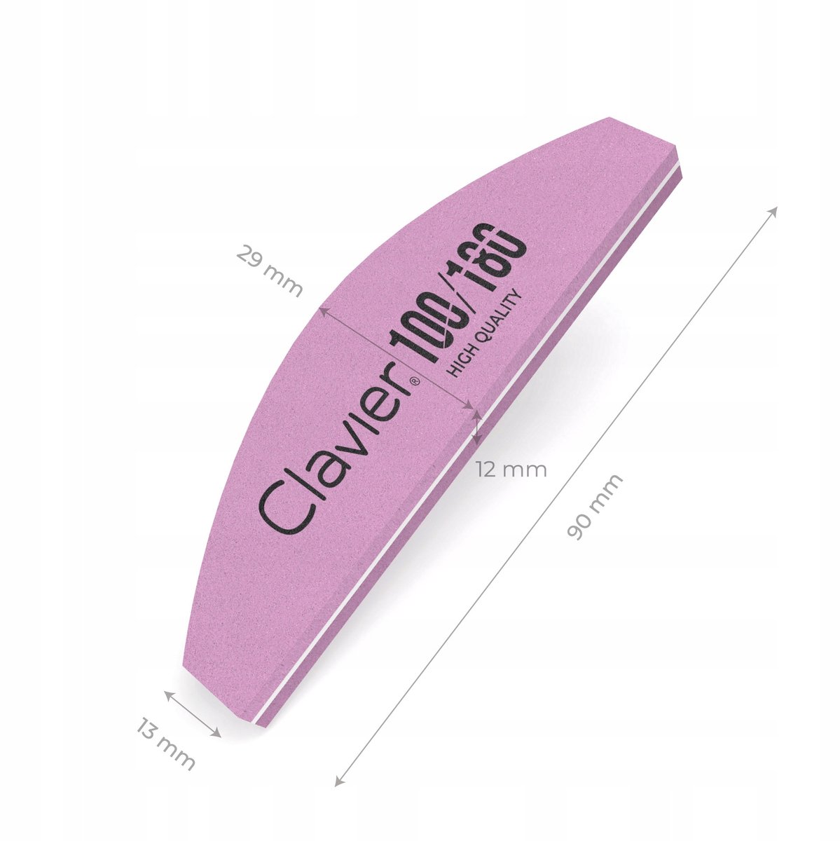 Clavier Mini Nagelvijl Buffer 100/180 Halve Maan - Roze