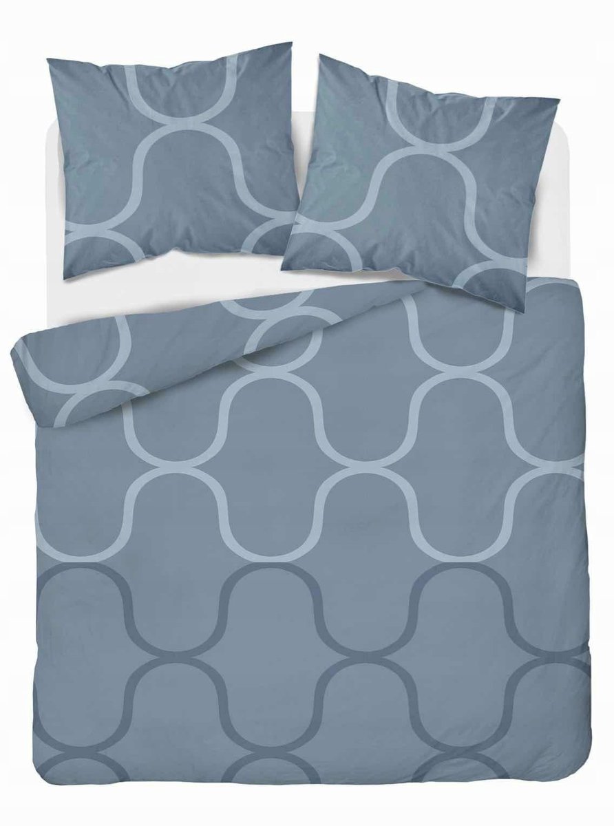 Microvezel Beddengoed 220x200 Blauw Geometrisch - Zacht & Kreukvrij