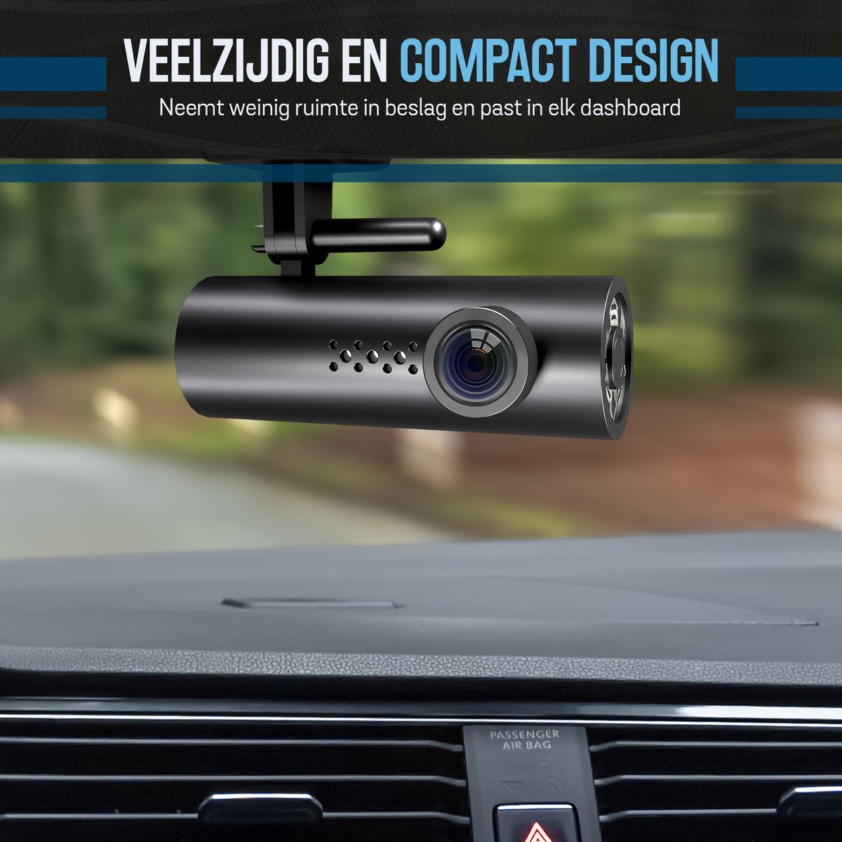 Tech Essentials B100 Dashcam - 720P - Wifi - SD Kaart 64GB - Met Achteruitrijcamera - USB-C - Voor Auto Camera - Voor En Achter - Nachtzicht thumbnail 5