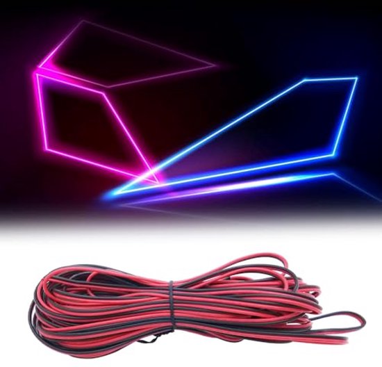 5 meter 22 AWG 2 x 0,3 mm² elektrische kabel, 2-aderige kabel 5 V/12 V/24 V/300 V wit vertind koperen kabel, flexibel en zacht, lage impedantie, hoge temperatuurbestendigheid, verlengkabel