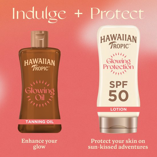 Hawaiian Tropic Glowing Oil Tanning Oil en Hawaiian Tropic Glowing Protection SPF 50 Lotion.