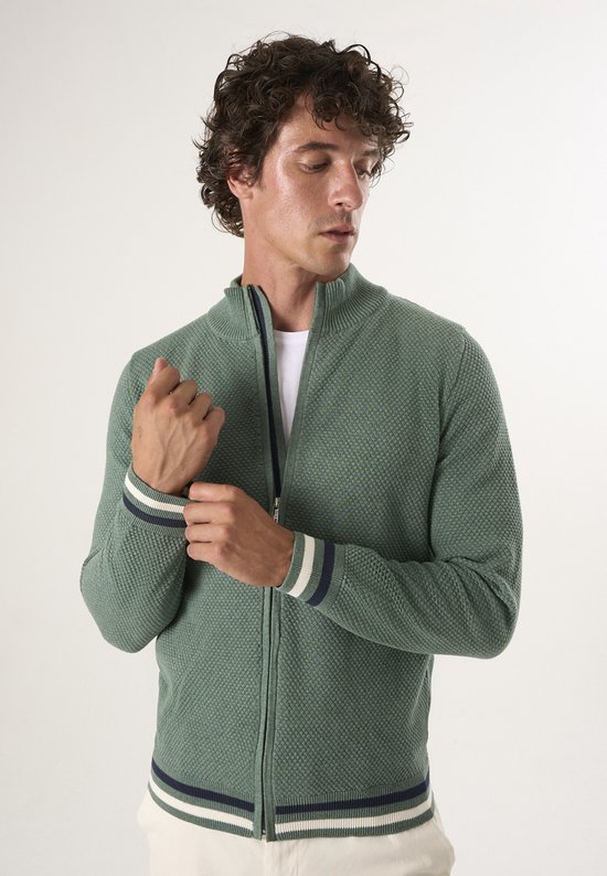 Cardigan Felix Hardy avec fermeture éclair - 100 % Katoen - Vert - M