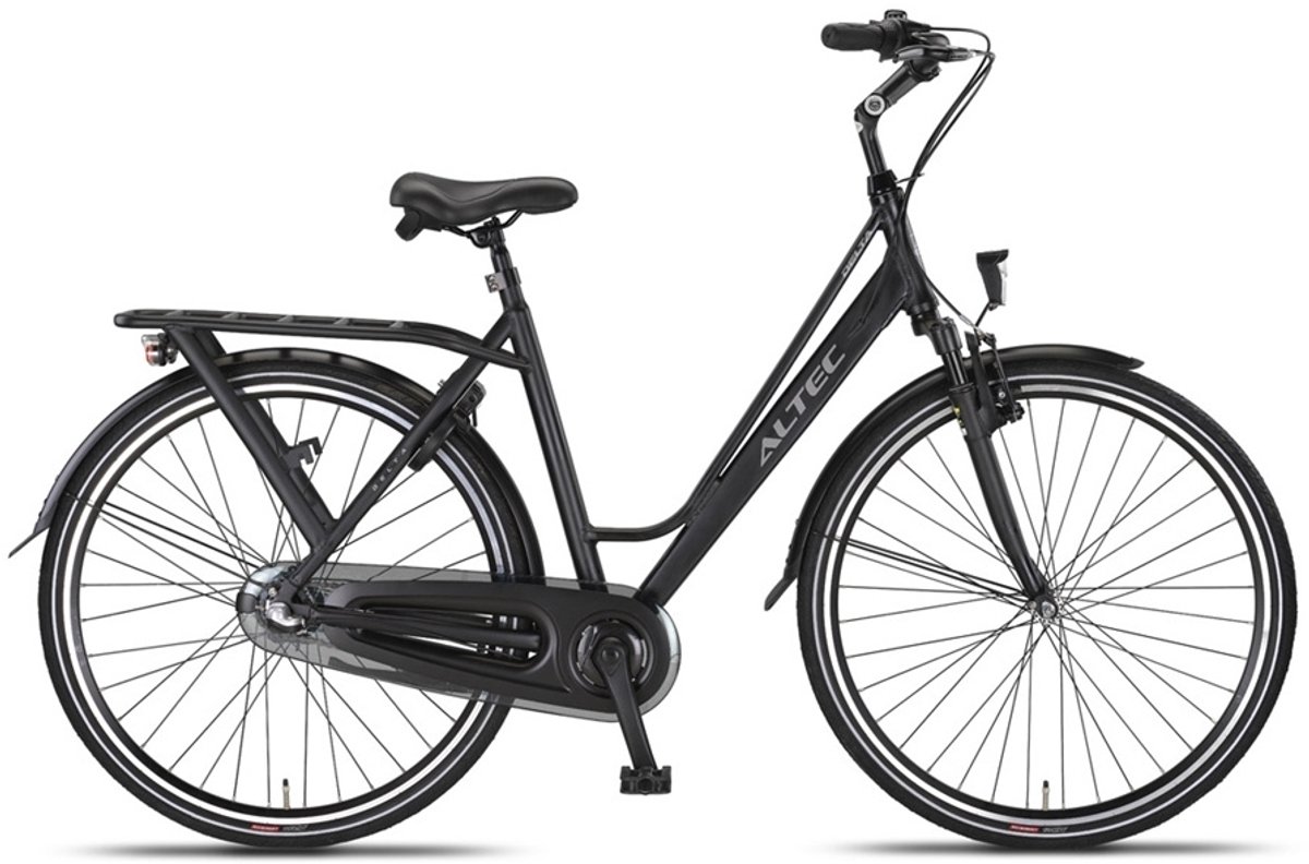 Altec Damesfiets Delta 28 Inch 56 cm Dames 3V Rollerbrake Matzwart