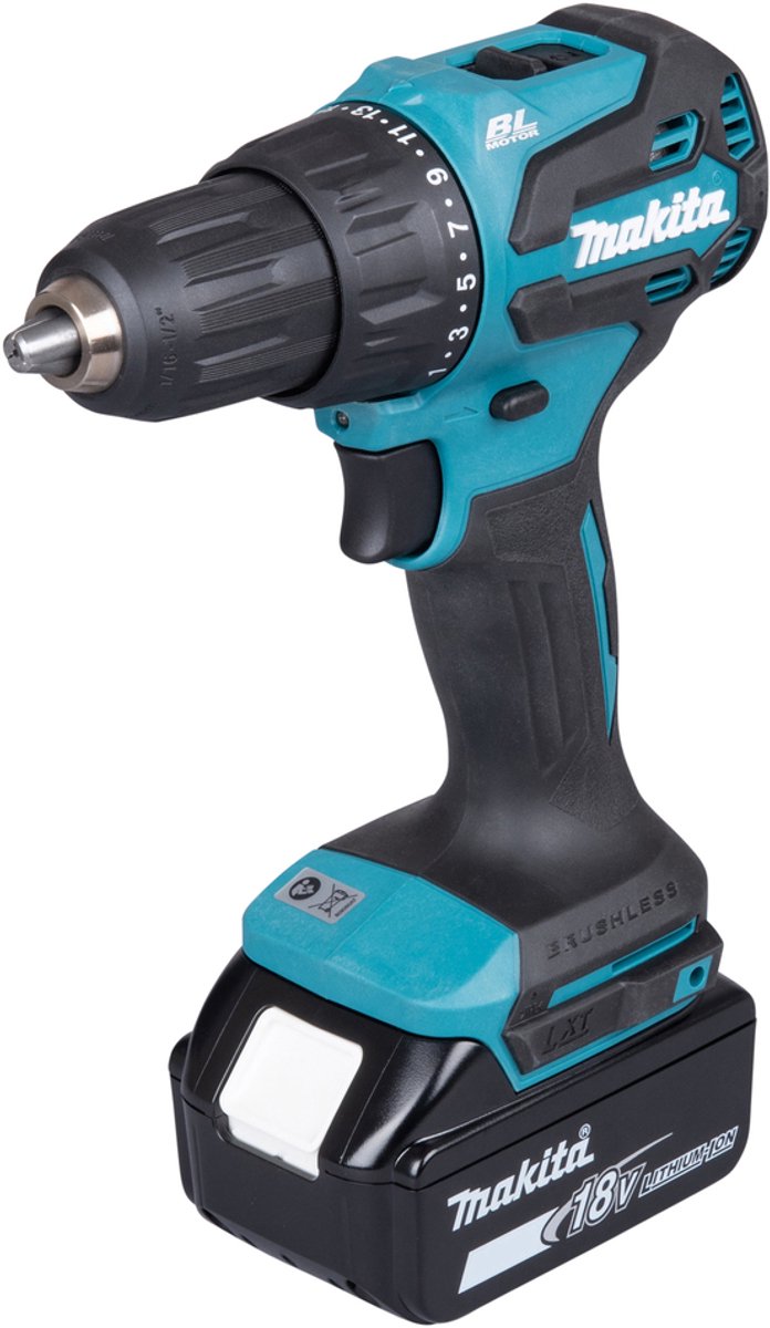 Makita DHP490RFX3 18 Volt accu LXT klopboormachine met 74 delige bitset in koffer en 2x 3.0Ah li-ion accus en lader – foto 4