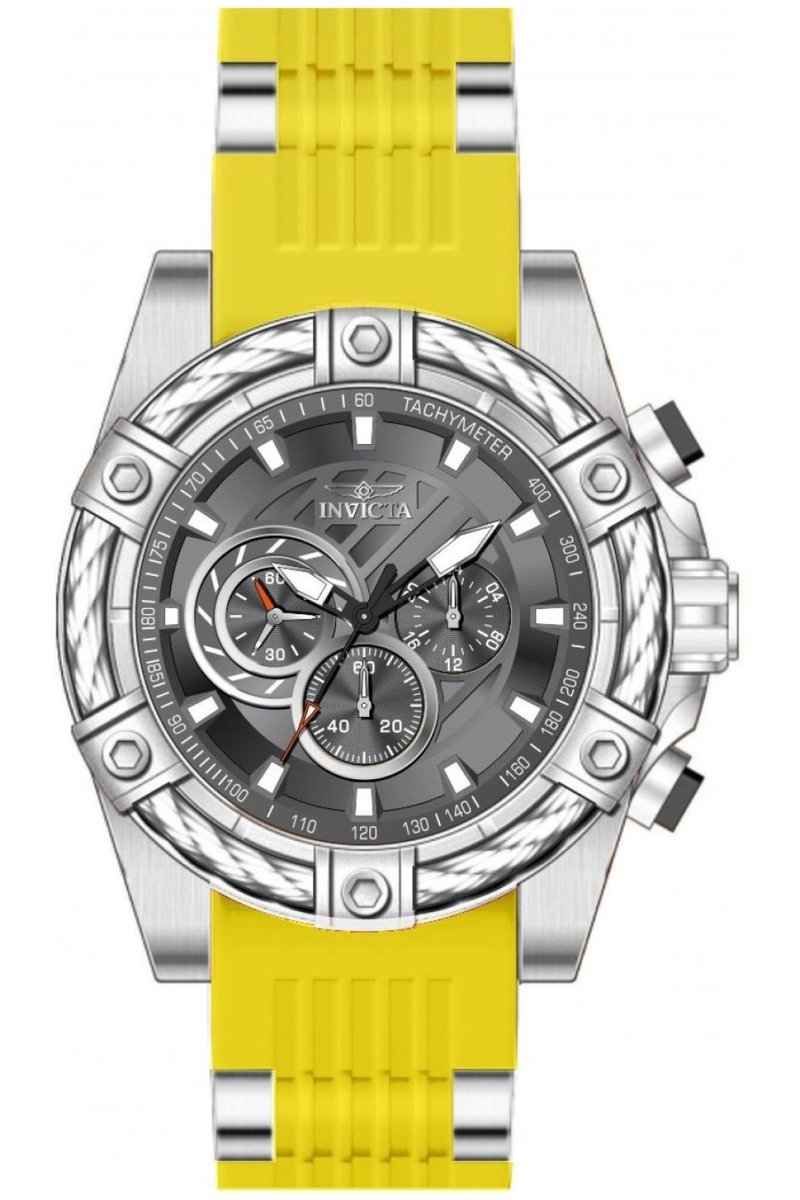 Invicta Bolt 49811 Heren Horloge - Waterdicht - Analoog - Quartz Uurwerk - Roestvrij Staal met grijze Wijzerplaat - 52mm