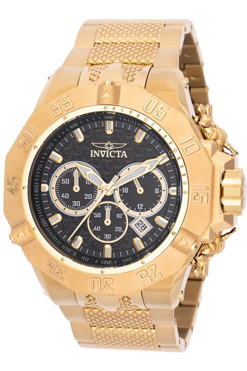 Invicta Subaqua - Poseidon 48377 Heren Horloge - Waterdicht - Analoog - Quartz Uurwerk - Roestvrij Staal met zwarte Wijzerplaat - 54mm